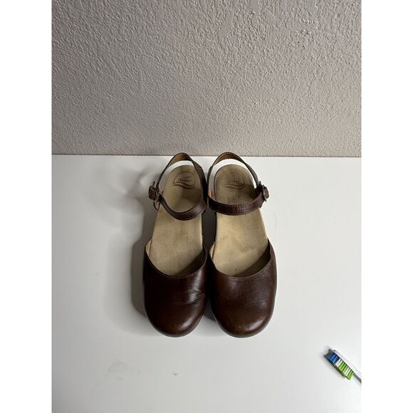 Dansko Sam Mary Jane Sandals Leather Closed Toe Brown Size 40 9.5 10 Clog - Picture 4 of 15